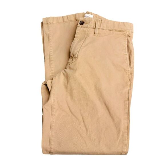 Goodfellow Soft Cotton Blend Comfy Tan Flat Front Chino Khakis Pants Jeans - Picture 8 of 8